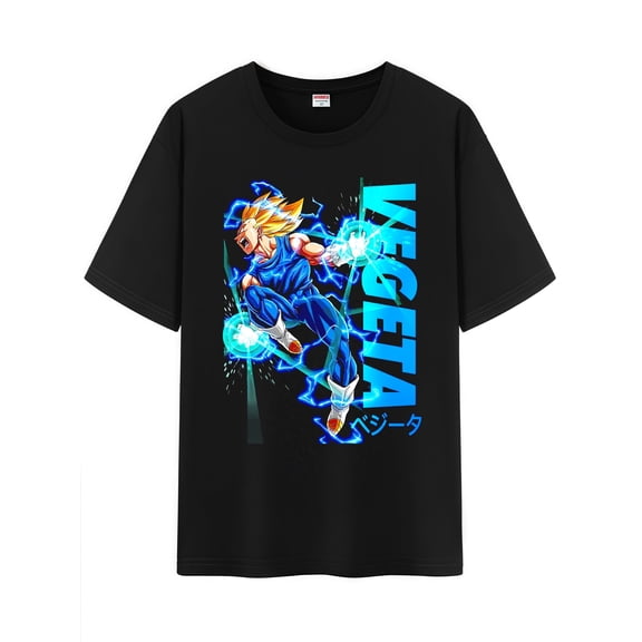 Qingyee Unisex Anime Character Pattern Cotton T-Shirt,Super Saiyan Character Impression Short Sleeve Tee Shirt