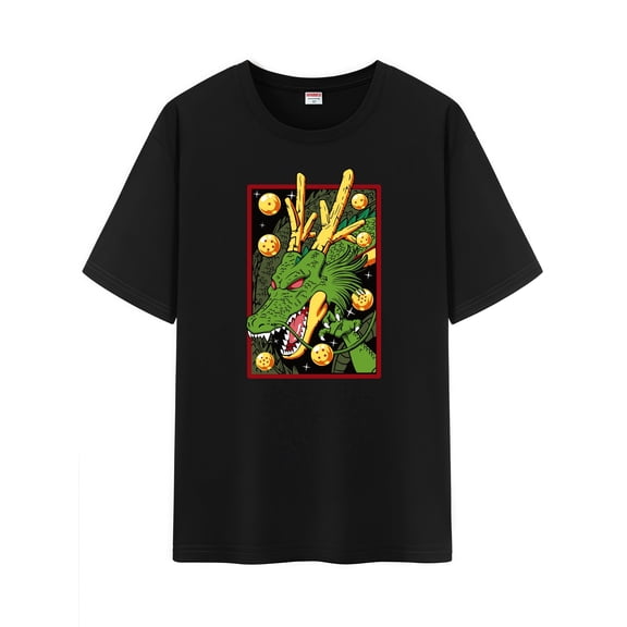 Qingyee Unisex Anime Character Pattern Cotton T-Shirt,Super Saiyan Character Impression Short Sleeve Tee Shirt