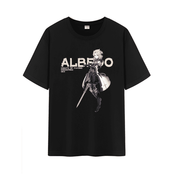 Qingyee Unisex Genshin Impact Cotton T-Shirt,Genshin All Character Impression Collection Graphic Short Sleeve Tee Shirt