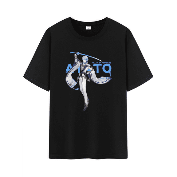 Qingyee Unisex Genshin Impact Cotton T-Shirt,Genshin All Character Impression Collection Graphic Short Sleeve Tee Shirt