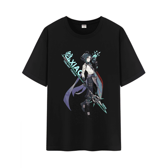 Qingyee Unisex Genshin Impact Cotton T-Shirt,Genshin All Character Impression Collection Graphic Short Sleeve Tee Shirt