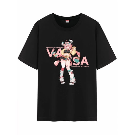 Qingyee Unisex Genshin Impact Cotton T-Shirt,Genshin All Character Impression Collection Graphic Short Sleeve Tee Shirt