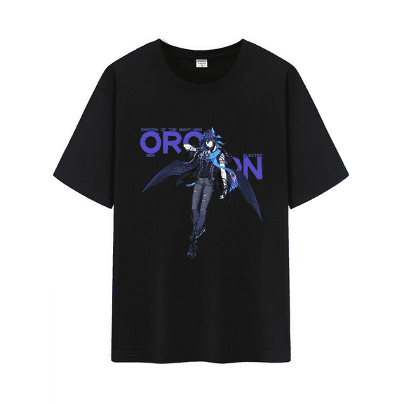 Qingyee Unisex Genshin Impact Cotton T-Shirt,Genshin All Character Impression Collection Graphic Short Sleeve Tee Shirt