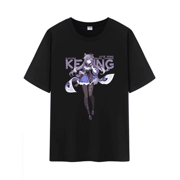 Qingyee Unisex Genshin Impact Cotton T-Shirt,Genshin All Character Impression Collection Graphic Short Sleeve Tee Shirt