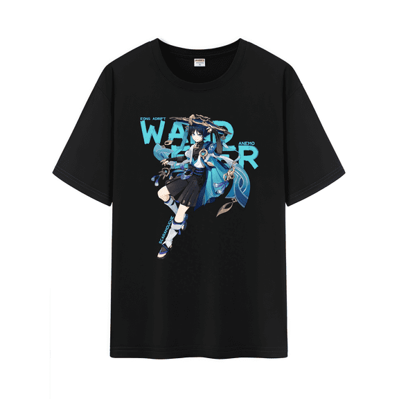 Qingyee Unisex Genshin Impact Cotton T-Shirt,Genshin All Character Impression Collection Graphic Short Sleeve Tee Shirt