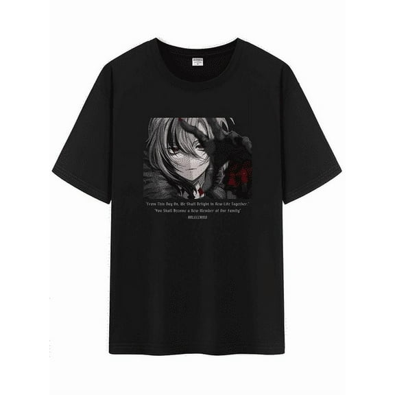 Qingyee Unisex Genshin Impact Cotton T-Shirt,Genshin Arlecchino Impression Collection Graphic Short Sleeve Tee Shirt