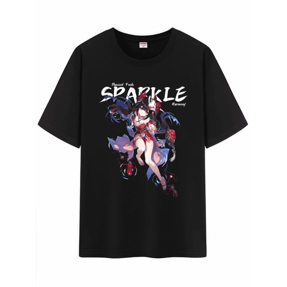 Qingyee Unisex Honkai Star Rail Cotton T-Shirt,Honkai All Character Impression Collection Graphic Short Sleeve Tee Shirt