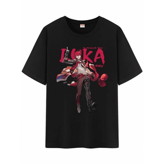 Qingyee Unisex Honkai Star Rail Cotton T-Shirt,Honkai All Character Impression Collection Graphic Short Sleeve Tee Shirt