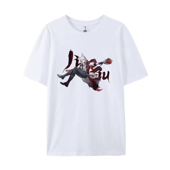 Qingyee Unisex Honkai Star Rail Cotton T-Shirt,Honkai All Character Impression Collection Graphic Short Sleeve Tee Shirt