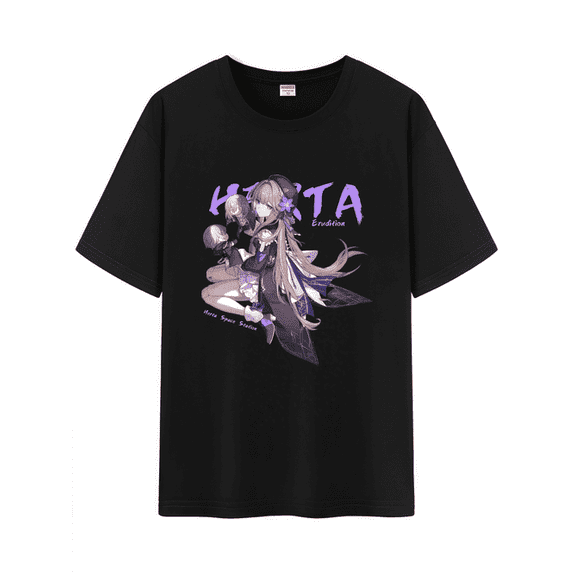 Qingyee Unisex Honkai Star Rail Cotton T-Shirt,Honkai All Character Impression Collection Graphic Short Sleeve Tee Shirt