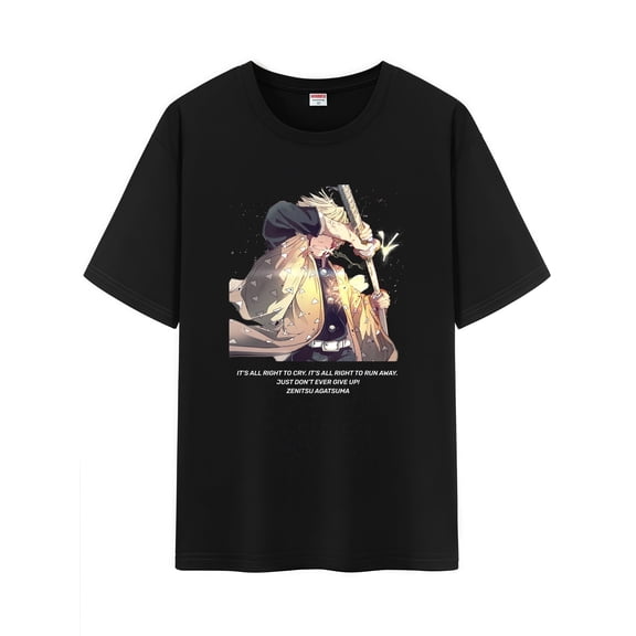 Qingyee Unisex Japanese Anime Cotton T-Shirt,Carton Demon Slayer Pattern Short Sleeve Tee Shirt