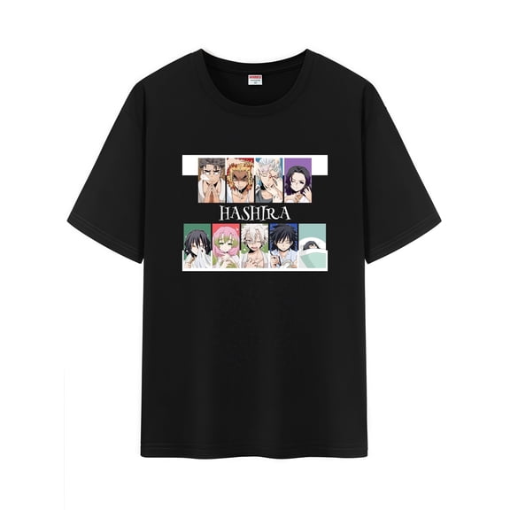 Qingyee Unisex Japanese Anime Cotton T-Shirt,Carton Demon Slayer Pattern Short Sleeve Tee Shirt