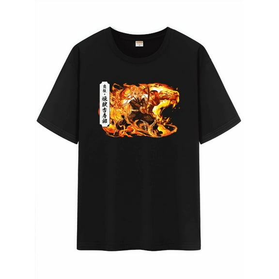 Qingyee Unisex Japanese Anime Demon Slayer Cotton T-Shirt,Hashira Graphic Pattern Short Sleeve Tee Shirt