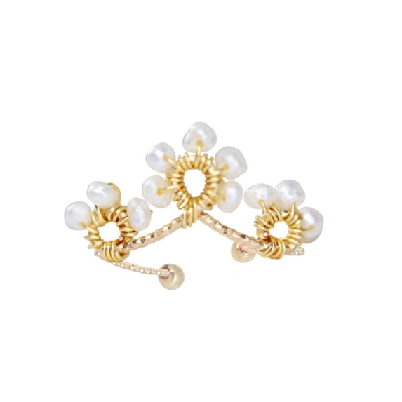 Qingyeji Freshwater Cultured Pearls Ring for Women Anniversary Ring, Adjustable