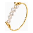 thumbnail image 1 of Qingyeji Freshwater Pearl Ring for Women in 14K Yellow Gold Plate for Anniversary Wedding, Size 6, 1 of 7