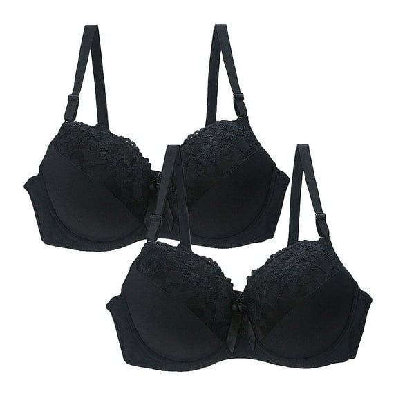 Qinhaie 2025 Sexy Bra Lace Bra For Women Lingerie Plus Bras Under $10 Sports Bras For Women Hot Pink Bras For Women 2 Pack Underwire Push Up Bra Padded Contour Everyday Women'S Underwear 75C