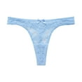 thumbnail image 1 of WCJM Lace Thongs for Women Plus Size Underwear T Back Stretch Womens Thongs Underwear Ladies' Lace See-Through Exquisite Embroidery Women's Yoga Sports Girls' Underwear Light Blue L, 1 of 3