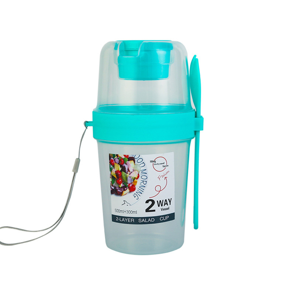 Qino 800ml Portable Salad Meal Shaker Cup Keep Fit Salad Container with