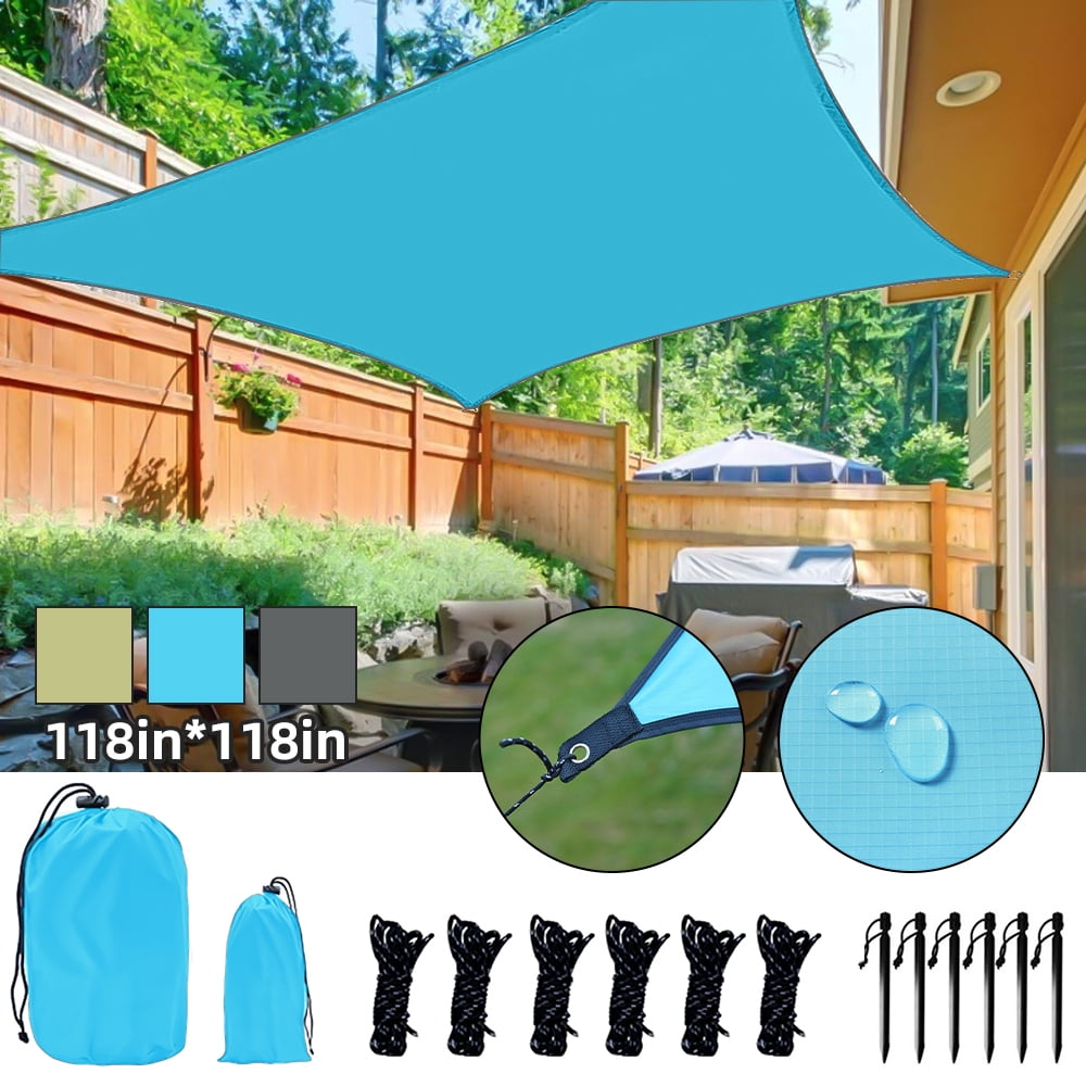 Qinuo 10'x10' Sunshade Beach Tent Canopy with Sandbags Portable Sun