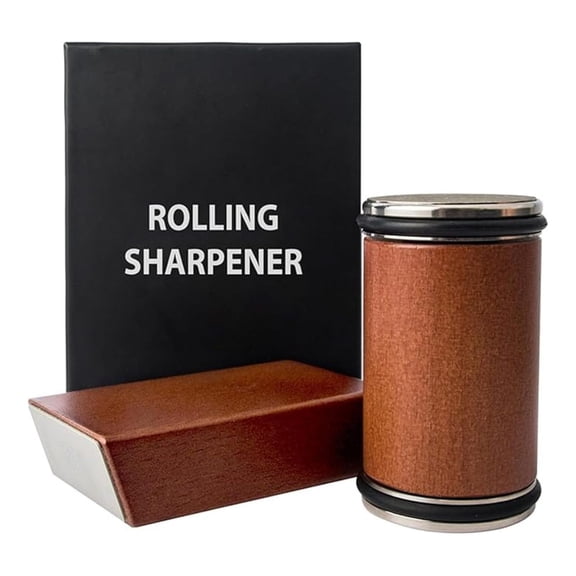 Qinux Bladeon Knife Sharpener, Bladeon Rolling Knife Sharpener with & Ceramic Abrasives and 15/20 Magnetic Angle for Kitchen, Chef & Outdoor Knives