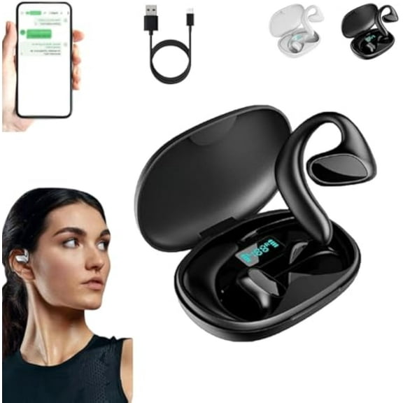 Qinux Talkbuds, Talkbuds Translator, Talk Buds Translator, 2025 New Ai Translatorr Earbuds Real Time, Support 144 Languages & Accents, for Business/Travel/Learning (Black)