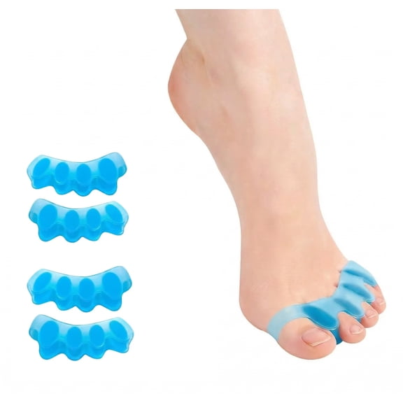 Qinyurj 4-Pack Toe Separators & Toe Spacers -Bunion Corrector, Overlapping Toes corrector, Hammer Toe, Restores Natural Toe Alignment Unisex,Regular Size