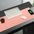 thumbnail image 1 of Qiopertar 15W Fast Charging Mouse Pad, Wireless Charging Stand Foldable Phone Holder, Multifunction Office Desk Pad for Computer Laptop Dormitory Living Room, Pink, 1 of 6