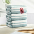 thumbnail image 1 of Qiopertar 3 Piece Towel Set, Soft Absorbent Bath Towels for Home, Large Striped Towels for Bathroom Beach Pool Spa Gym Hand Hair Care, Blue, 1 of 7
