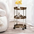 thumbnail image 1 of Qiopertar 3 Tier Rolling Cart, Mobile Storage Cart with Wheels, Portable Kitchen Bathroom Living Room Snack Organizer Rack Stand, 1 of 6
