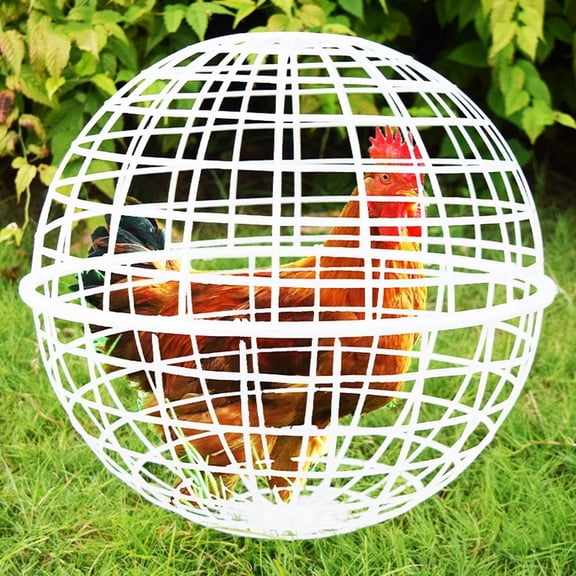 Qiopertar 30 cm Spherical Chicken Cage, Free Range Rabbit Cage for Scenic Area Foraging, Portable Rolling Chicken Coop for Yard Garden