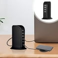 thumbnail image 1 of Qiopertar 30W Fast Charger, Multi Port USB Charger 4 USB+2 Type-C, Desktop Stand Up Charging Station for Phones Tablets Multiple Devices, Black, 1 of 6