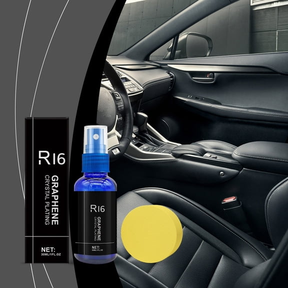 Qiopertar 30ml Automotive Interior Plastic Restorer Spray, Car Dashboard Trim Repair Coating Protective Agent, Anti-Aging Fading Brightener for Plastic Leather Vinyl Interior Parts