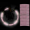 thumbnail image 1 of Qiopertar 40pcs Car Wheel Reflective Stickers, Night Safety Rim Decals Reflective Strips for Tires, High Visibility Tire Stripes Decoration for Cars Trucks Motorcycles Bikes, Pink, 1 of 5