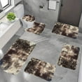 thumbnail image 1 of Qiopertar 6-Piece Bathroom Rug Set, Non-Slip Plush Bath Mats, Whole Room Water Absorbent Washable Toilet Rugs for Bathroom Floor Shower, Brown, 1 of 7