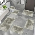 thumbnail image 1 of Qiopertar 6-Piece Bathroom Rug Set, Non-Slip Plush Bath Mats, Whole Room Water Absorbent Washable Toilet Rugs for Bathroom Floor Shower, Gray, 1 of 7