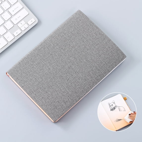 Qiopertar A5 Smart Reusable Notebook, Erasable Writing Pad with Digital App, Smart Notebook for Students Office, Portable Leather Cover Note-taking Journal for Work Travel, Gray