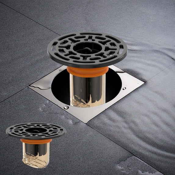 Qiopertar Backflow Preventer, One Way Drain Sewer Core, Floor Drain Backflow Preventer for Shower Bathroom Kitchen Basement, Black