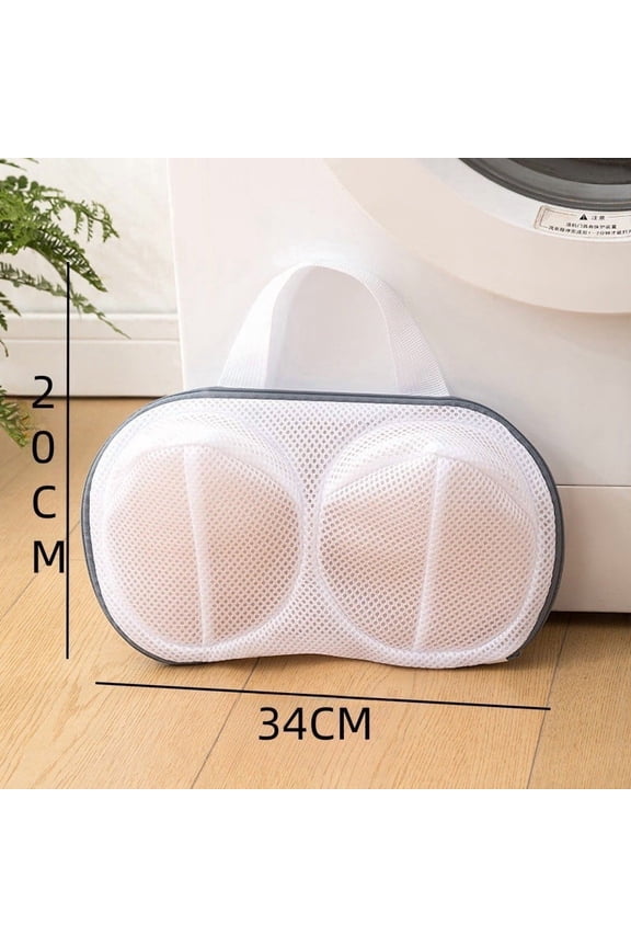 Bra Mesh Laundry Bag, Reduce Deformation Machine-Wash Brassiere Protector, Underwear Cleaning Tools with Cup Shape Design for Bras Socks Scarves, Gray