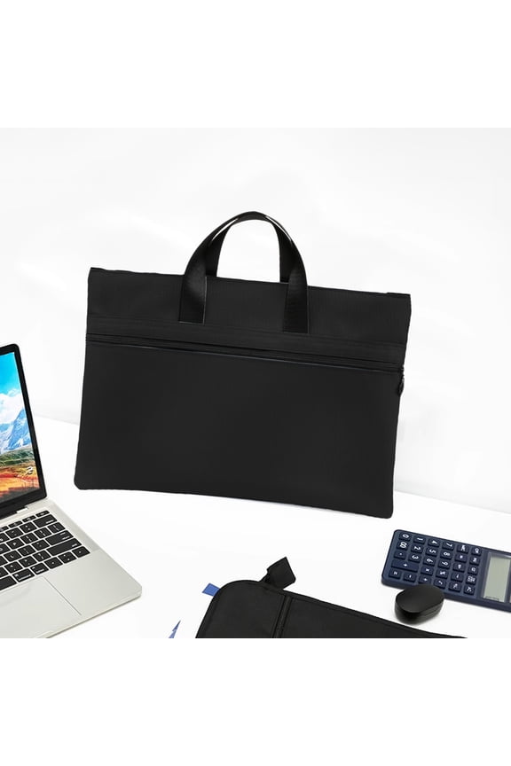 Canvas Document Bag with Handle Zipper, Water Resistant A4 Organizer Tote for Office Work, Vintage Business Briefcase with Compartments for Travel