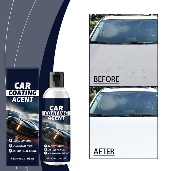 Qiopertar Car Coating Kit 100ml, Nano Ceramic Coating Spray for Cars, Hydrophobic Paint Sealant with Long-Lasting Protection & High Gloss Finish for Auto Detailing
