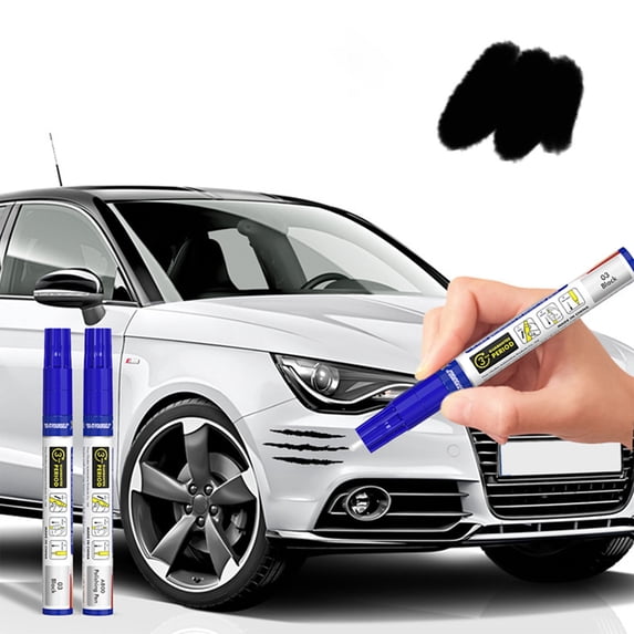 Qiopertar Car Paint Repair Pen, Scratch Removal Touch Up Paint Pen for Cars, Automotive Scratch Repair Kit with Clear Coat for Minor Scratches Chips, Black