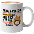 thumbnail image 1 of Dataset Bike on Fire Mug White 11oz - Pastor Like Bike on Fire - Pastor Job Occupation Bestie Graduation Coworker Birthday Funny Sarcasm, 1 of 7