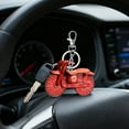 thumbnail image 1 of Qiopertar Cowhide Motorcycle Keychain, Personalized Leather Keychain for Men, Mini Bike Keyring Accessory, Cute Gift for Motorcycle Enthusiasts Biker, Red, 1 of 6