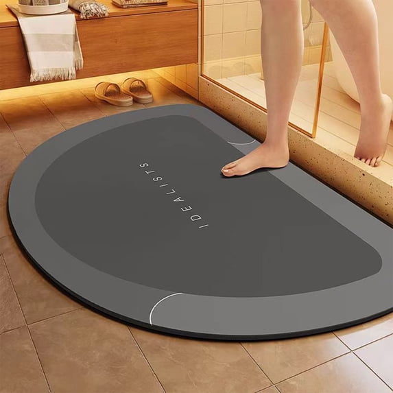 Qiopertar Diatomite Bathroom Water Absorbent Mat, Non Slip Quick Dry Bath Mat for Doorway, Soft Absorbent Rug for Sink Drying