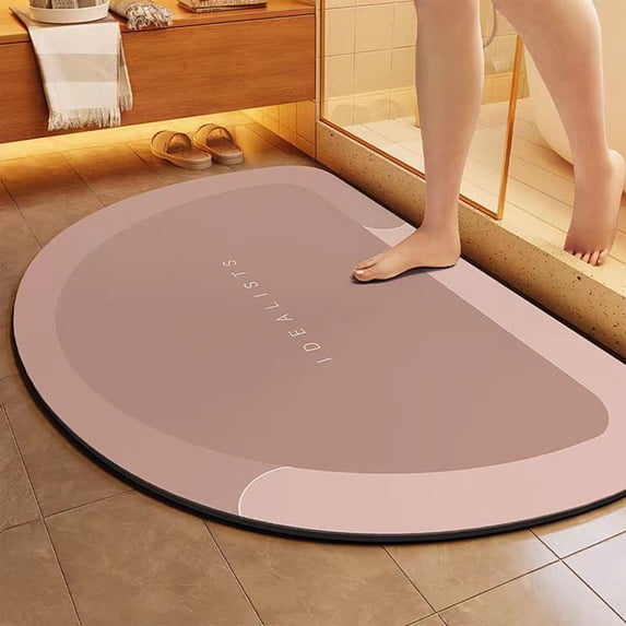 Qiopertar Diatomite Bathroom Water Absorbent Mat, Non Slip Quick Dry Bath Mat for Doorway, Soft Absorbent Rug for Sink Drying