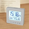 thumbnail image 1 of Qiopertar Digital Alarm Clock with Temperature Monitor, LCD Display Alarm Clock with Snooze Calendar Background Lighting, Wireless Indoor Thermometer for Home Office Bedroom, Gray, 1 of 6