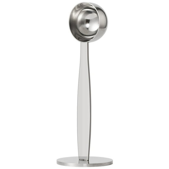 Qiopertar Double-Ended Coffee Spoon, Stainless Steel Coffee Measuring Spoon for Espresso Pour-Over Drip, Stand-Up Design Kitchen Tool for Grounds Tea Spices Baking, Silver