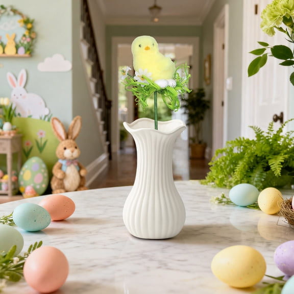 Qiopertar Easter Chick Decorations, Easter Branch Decor for Holiday Party Bouquets, Plastic Easter Tree Branches for Vase Basket Tabletop Window Home Decor, Yellow