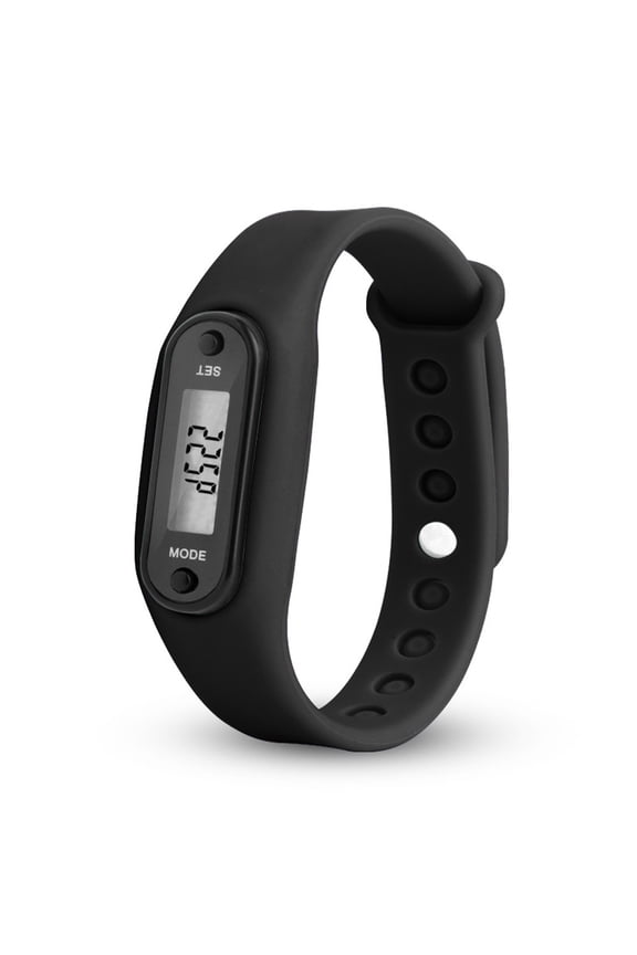 Fitness Tracker Watch, Step Counter Pedometer with Calorie Distance Monitor, Digital LCD Activity Tracker for Walking Running Jogging, Wristband Pedometer for Men Women Kids, Black