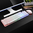 thumbnail image 1 of Qiopertar GTX350 Backlit Keys Wireless Gaming Keyboard & Mouse Set, White, 1 of 6